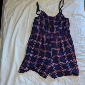 *NWT* Torrid Romper Navy Blue and Pink plaid